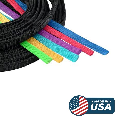 5 FT 1/16" Black Red Expandable Wire Sleeving Sheathing Braided Loom Tubing UL 