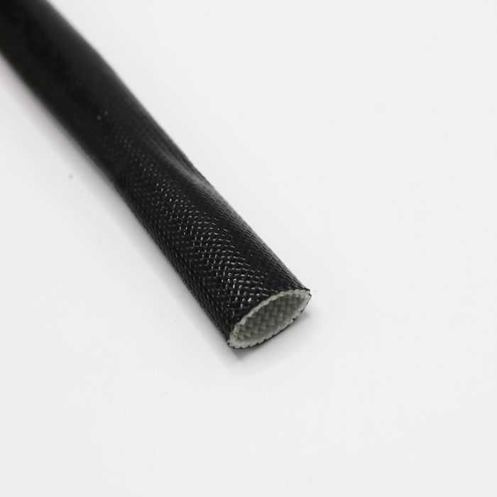 Silicone Coated Glass Fibre Sleeving High Temperature 12mm Bore x 5 metres Black 