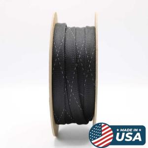 25 FT 3/4" Black Green Expandable Wire Sleeving Sheathing Braided Loom Tubing US 